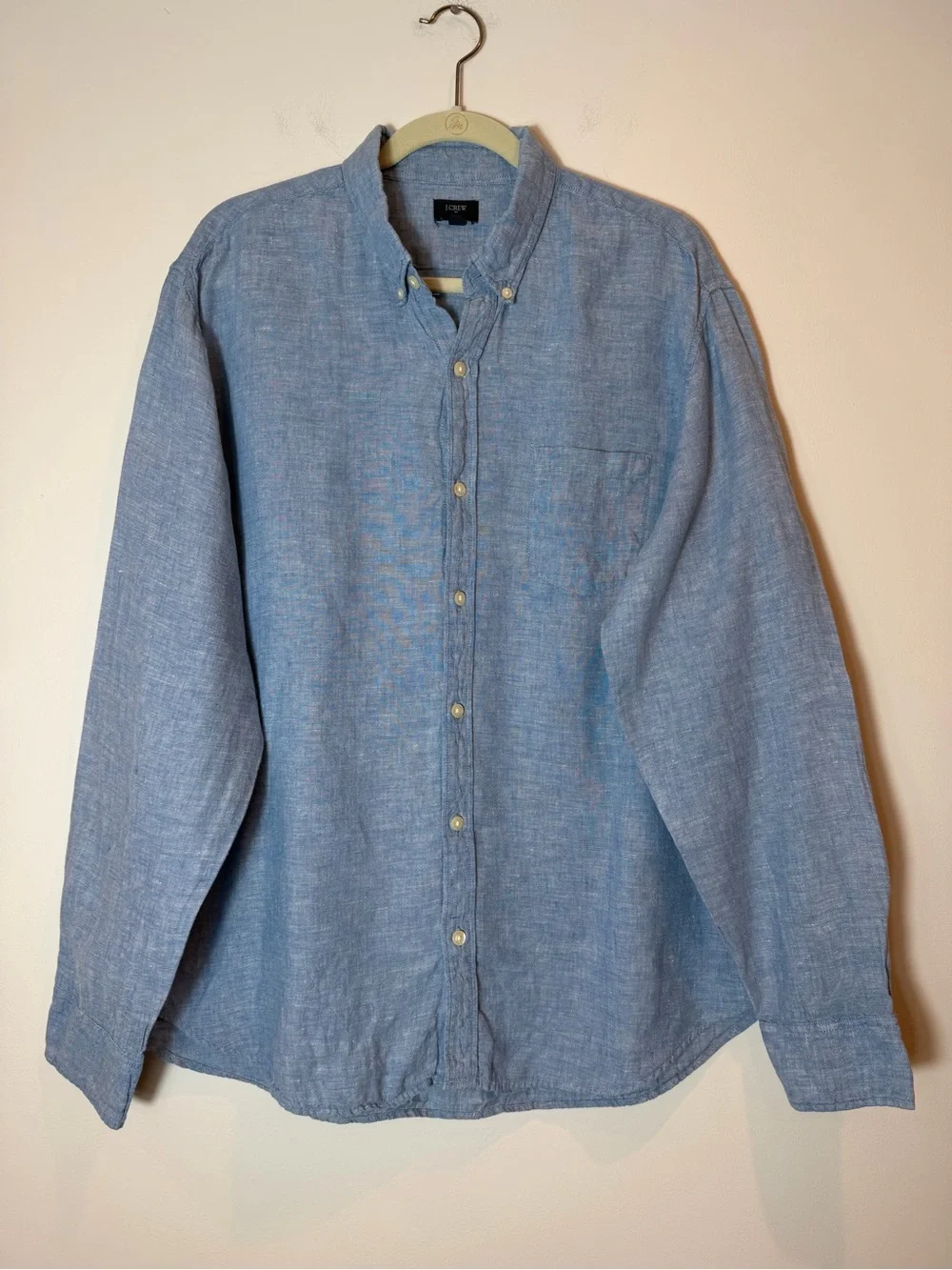J.Crew Factory Men’s 100% Linen Button-Down Shirt Size XL